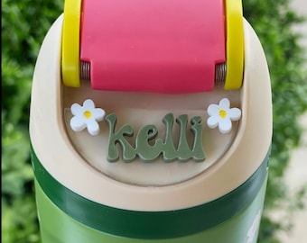 Personalized Daisy Owala Water Bottle Name Tag | Reusable Adhesive