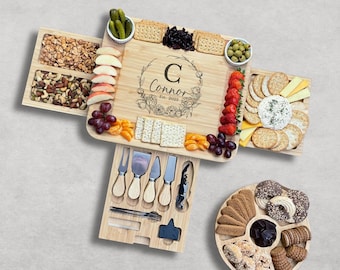 Personalized Bamboo Charcuterie Board Set | Wedding Gift