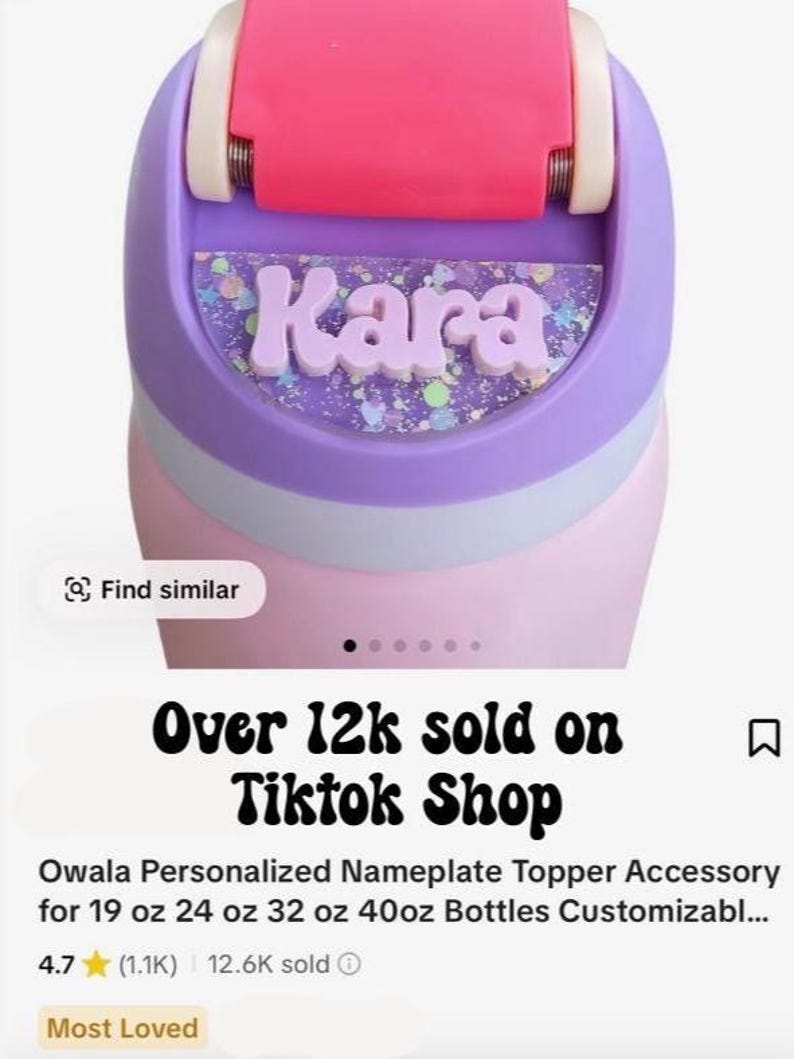 Personalized Owala Water Bottle Name Plate | Reusable Acrylic Tag image 10