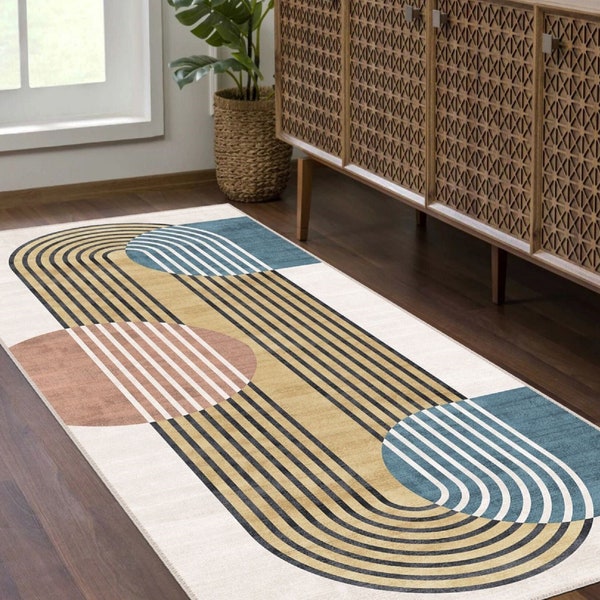 Contemporary Abstract Runner, Runner Rugs for Hallway, Modern Runner Rugs, Scandinavian Style Rug, Entryway Stair Long Carpet, FREE SHIPPING