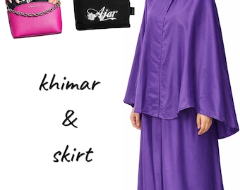 Pocket Size Portable Prayer Dress for Muslim Women and teens | Travel Abaya Hijab Skirt Suit