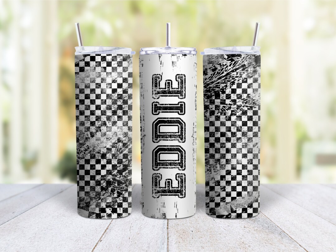 Shell Racing Tumbler 20oz Skinny Tumbler Personalized Racing Flag - Stainless Steel Double ...