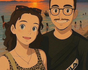 Impresión digital personalizada inspirada en Studio Ghibli / Ilustración de anime personalizada / Descarga instantánea / Arte de fan único de Ghibli