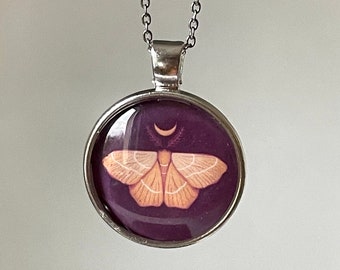 Witchy Jewelry: Moth Necklace - Cottagecore Gift For Her Under 20 - Butterfly Pendant Necklace Stainless Steel Chain