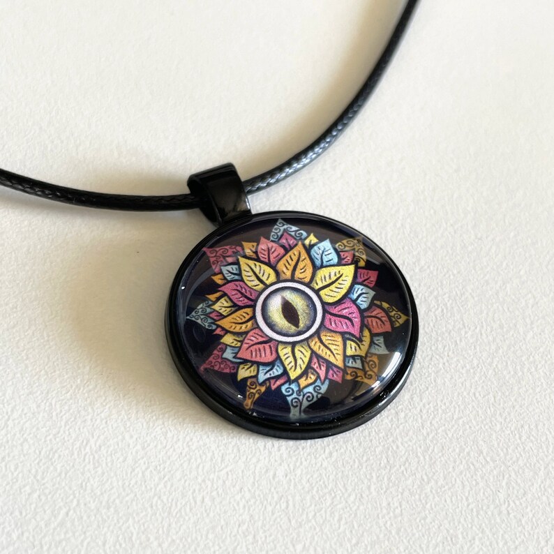 Whimsigoth Necklace Hippie Jewelry Eye Pendant Handmade image 1