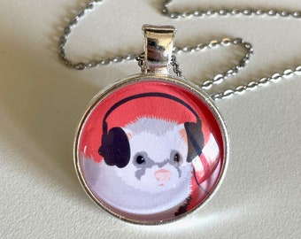 Cute Ferret Necklace for Little Girl - Pet Lover Gift Under 20 for Her - Animal Lover Jewelry - Cute Handmade Pendant - Music Necklace