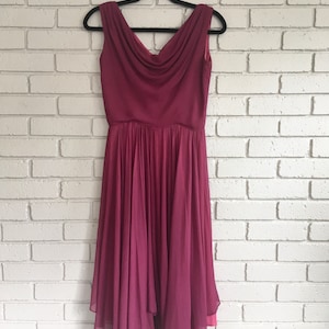 Vtg Miss Elliette Chiffon Dress - 1950s-60s Party Dress