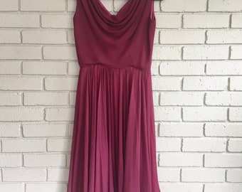 Vtg Miss Elliette Chiffon Dress - 1950s-60s Party Dress