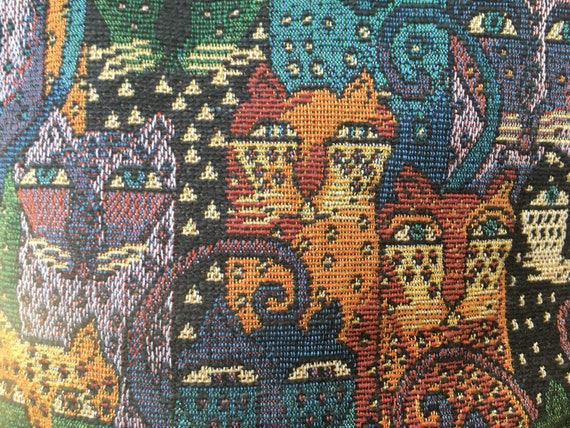 Laurel Burch Cat Tapestry Woven Shoulder Bag - Wh… - image 3