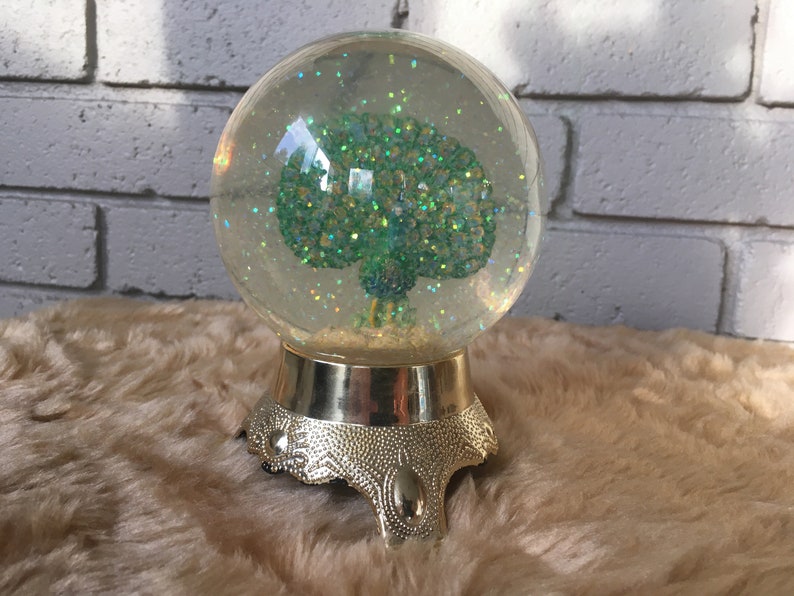 Vintage Eleco Peacock Snow Globe Etsy