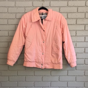 Vintage 80s Current Seen Pink Bomber Jacket
