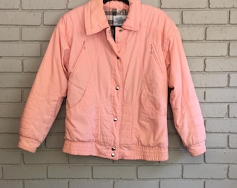 Vintage 80s Current Seen Pink Bomber Jacket