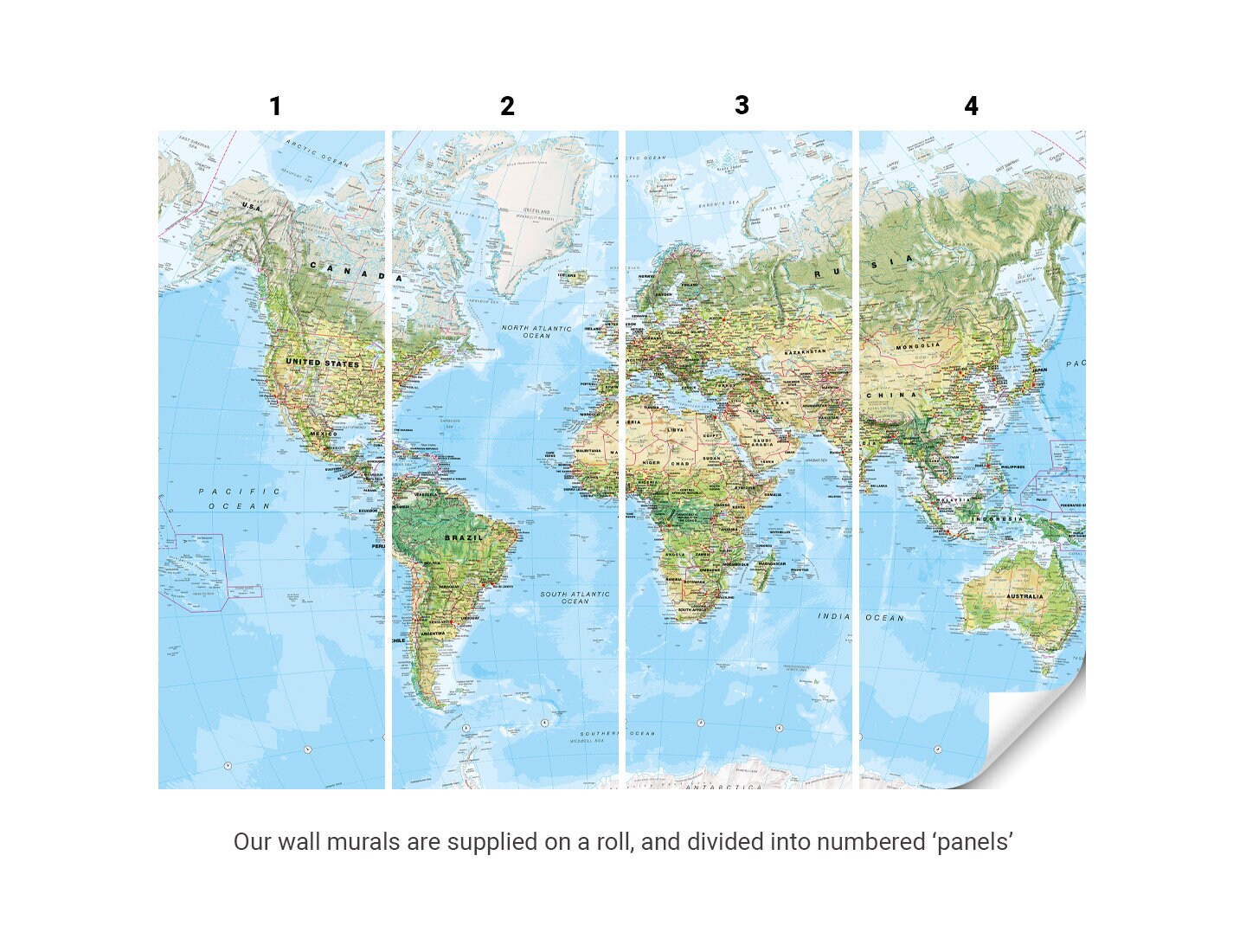 Environmental World Map Wallpaper Mural for Home, Bedroom, Lounge or ...