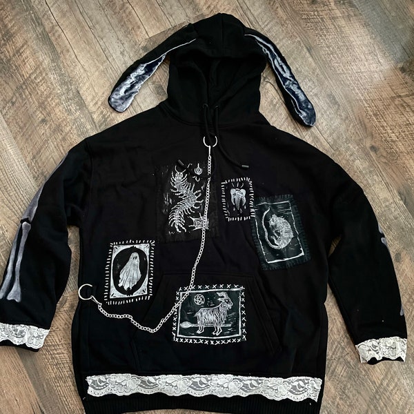 Hoodie punk goth selfmade