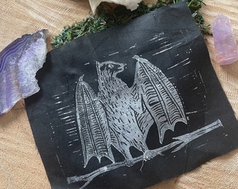 Patch, embroidered patch, bat