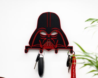 Darth Vader Key Rack, Wall Mounted Star Wars Organizer, Customizable Colors for Fans, Key Rack, Key Holder, Gift
