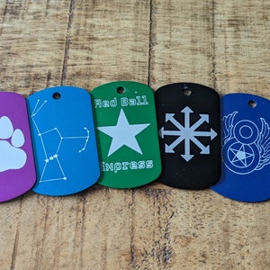 Custom laser engraved dogtags