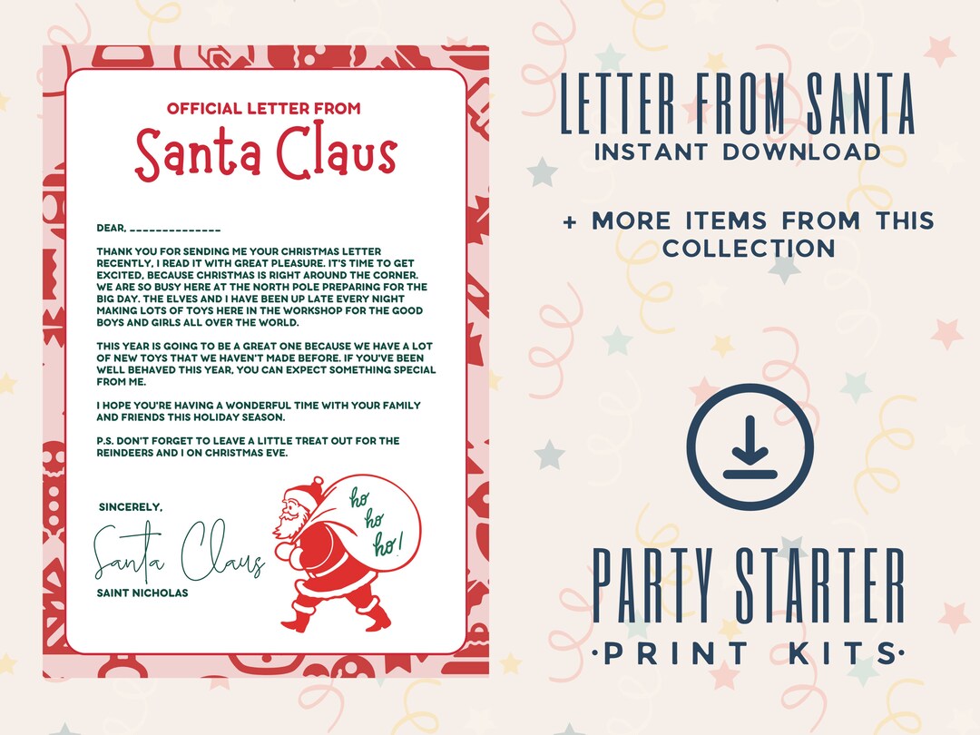Official Santa Letter Template Christmas Letter From Santa Claus ...