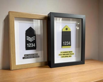 UK Police Rank Presentation Frame | Personalised Police Officer Gift