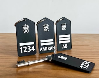 SPECIAL CONSTABULARY Rank Epaulette Keyring Bag Tag, Personalised Police Officer Gift