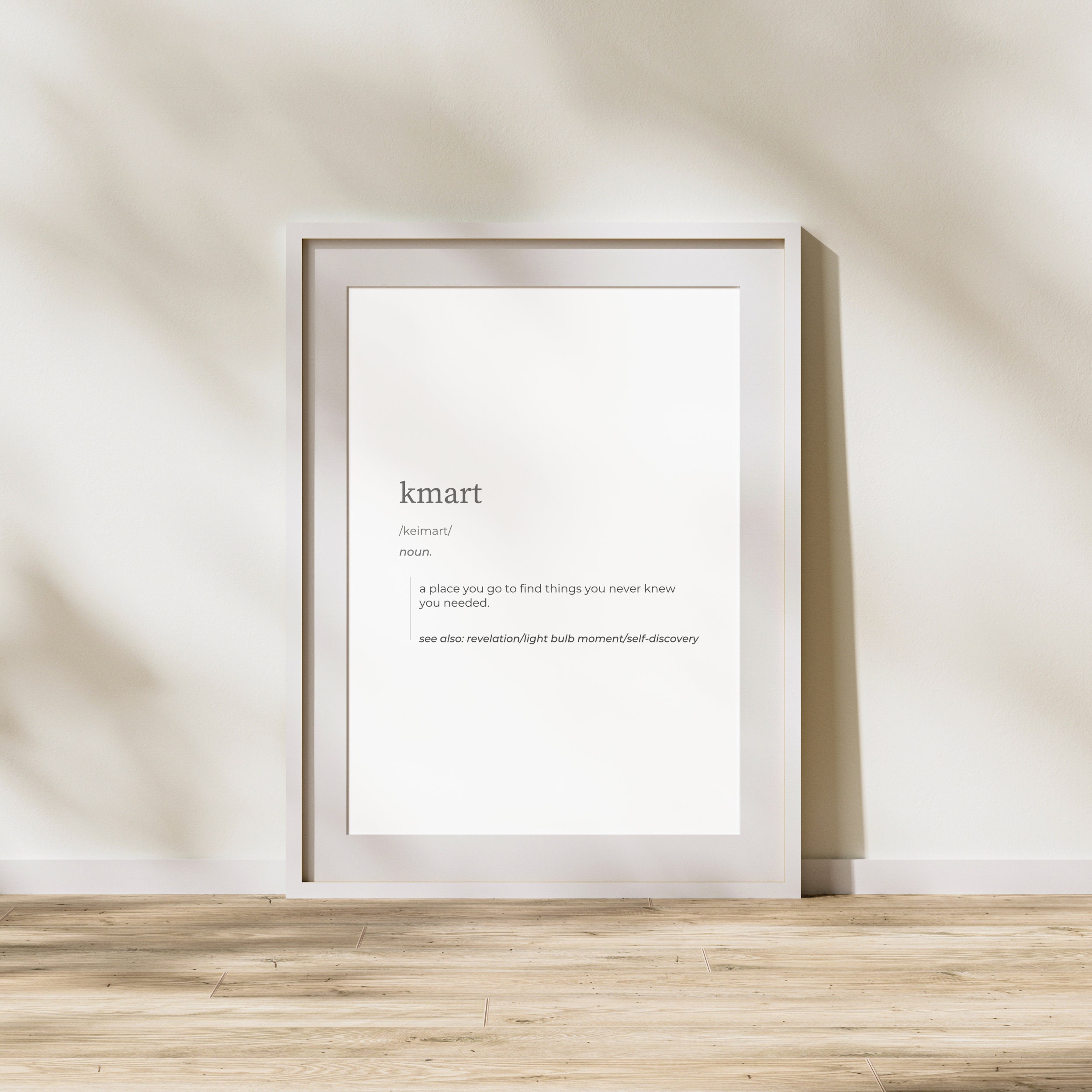 KMART Definition Print Kmart Art Print Funny Home Decor Dorm Room Gift