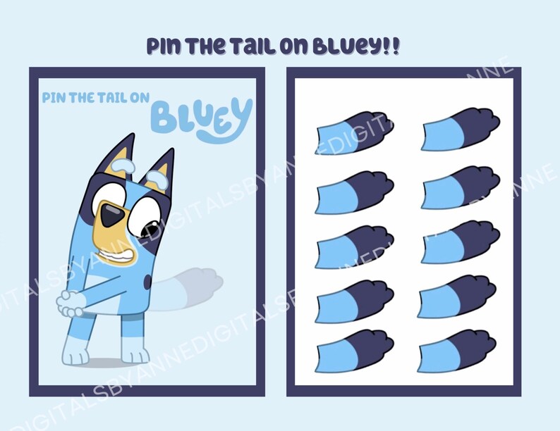 Pin the Tail on Bluey tails Included Etsy Australia