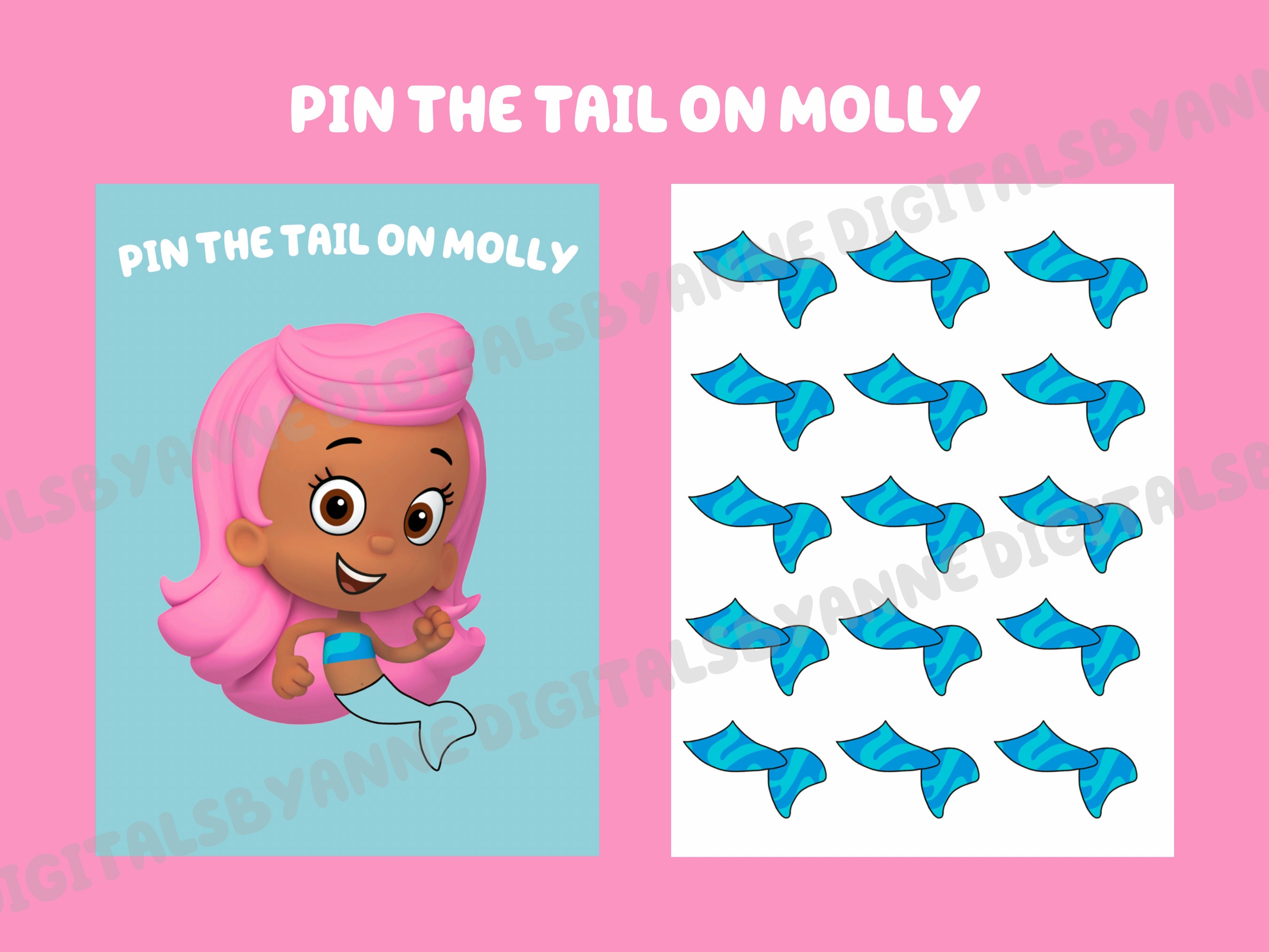 Bubble Guppies Pin the Tail on Molly Etsy