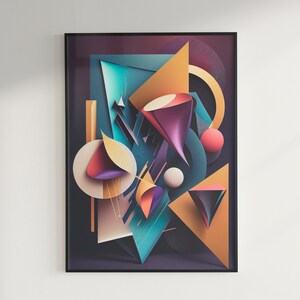 Wall Art Bold Eye-Catching Abstract Geometry Design, Digital Print for All rooms, Beautiful Abstract Geometric Shape Home Decor, Abstract