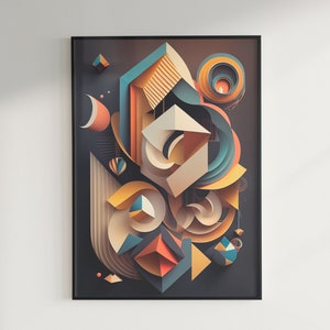 Home Decor Geometry Abstract Wall Art, Bold Colorful Digital Print of Abstract Geometry, Spicy up any room in the house with Beautiful Art