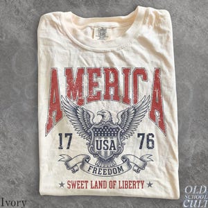 Vintage America Eagle USA Freedom Shirt, patriottische 1776 Sweet Land Of Liberty Tee, retro Fourth of July grafische T-shirt cadeau voor mannen vrouwen