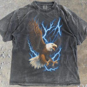 Bald Eagle Vintage Style Graphic Shirt, Retro Patriotic Animal Comfort Colors® Eagle Shirt, Thunder Bird Graphic Tee, Eagle Power Shirt