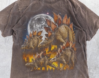 Stegosaurus Dinosaur Vintage 90s Style Graphic Shirt, Dinosaur Graphic Comfort Colors® Y2k Grunge Washed Tee, Jurassic Aesthetic Streetwear