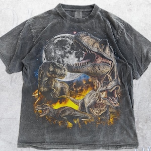 T-Rex Dinosaur Vintage 90s Style Graphic Shirt, Dinosaur Graphic Comfort Colors® Y2k Nature Tee, Retro Mythical Dino Lovers Unisex Top