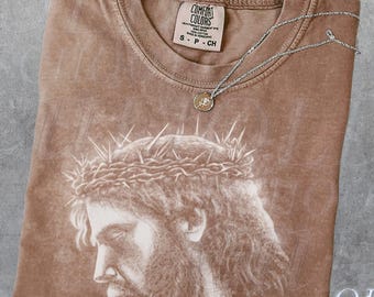Comfort Colors® Jesus Portrait 90s Vintage Style Tshirt, Retro Y2k Jesus Shirt, Jesus Lovers Shirt, Christian Tee, Bible Shirt,Jesus Is King