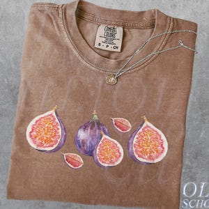 T-shirt jaren 90 vintage stijl, retro Comfort Colors® Y2k vijg schattig shirt, shirt vijgenliefhebbers, shirt fruit eten, grappig fruit-T-shirt, gelukshirt