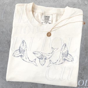 Three Whales Vintage 90s Tshirt, Retro Comfort Colors® Y2k Whale Lovers Shirt, Ocean Shirt, Sea Animals Nature Shirt, Ocean Lovers