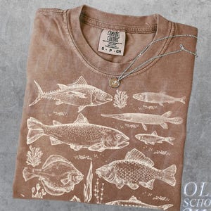 Fisch Tattoo Style Vintage 90er Jahre Tshirt, Retro Comfort Colors® Y2k Fischer Hemd, Fisch Hemd für Männer, Bass Liebhaber, Fischer Geschenke, Ozeanbekleidung