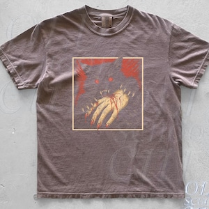 Cat Bite Comfort Colors® Tshirt, Retro Y2k Japanese Horror Anime Shirts, Crazy Gothic Horror Shirts, Scary Graphic Shirts