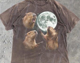 Capybara In Galaxy Vintage Graphic T Shirt, Retro Wildlife Streetwear Y2k Tee