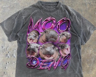 Camiseta estilo años 90 vintage de Moo Deng, camiseta retro con meme de hipopótamo, camiseta linda de Moo Deng, camiseta pirata divertida, camiseta holgada, regalos divertidos con camisetas de memes