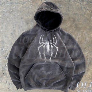 y2k 00s archive Ghost of Harlem ケープギミック Y2k Skull Screaming Vintage 90s Graphic Hoodie, Retro Gothic