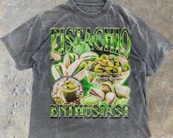 Camiseta vintage de los 90 para amantes de los pistachos, camiseta retro para aficionados a los frutos secos, camiseta original, camiseta unisex divertida, camiseta con estampado de comida graciosa estilo Y2K.