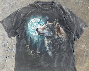 Vintage Wolf With Baby Pups Double Sided Nature Wildlife Vintage Wolf With Baby Pups Double Sided Nature Wildlife