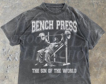 Lords Gym Vintage 90s Graphic Shirt, Jesus Pump Cover Shirt, Bench