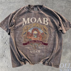 Vintage Moab Utah Graphic Tshirt, Retro Comfort Colors® Desert Arch 90s Nostalgia Camping Unisex Shirt
