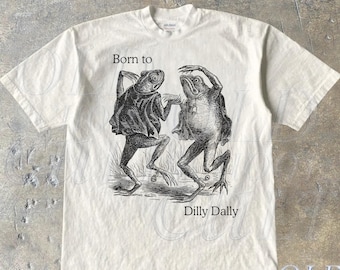 Born To Dilly Dally Frog Vintage Style Shirt, Dancing Frog Tee, Meme Frog Shirt, Vintage Style Unisex T-Shirt, Silly Frog Retro Shirt