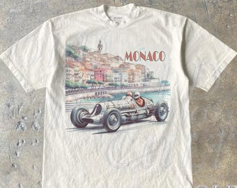 Vintage Monaco 1937 Racer Graphic T Shirt, Unisex Race Car Retro Shirt, Nostalgia Race F1 Tee, Vintage Style Cotton Tee, Motorsport Apparel
