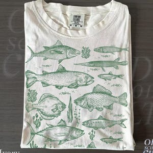 Maglietta vintage con tatuaggio di pesce, maglietta retrò da pescatore, maglietta da uomo con pesce, maglietta da pescatore, maglietta da pescatore, amanti del pesce, regali per pescatori, maglietta con oceano