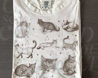 Cats 90s Vintage Style Tshirt, Retro Comfort Colors® Y2k Kitten Shirt, Cat Lovers Gift, Cute Cat Youth Shirts, Nature Unisex Adult Crewneck