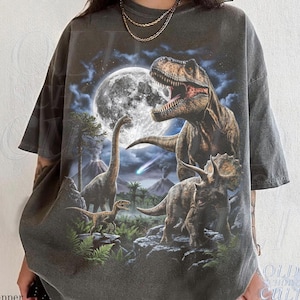 ヴィンテージ恐竜グラフィックTシャツ、レトロTレックスジュラ紀先史時代の恐竜ユニセックスシャツ